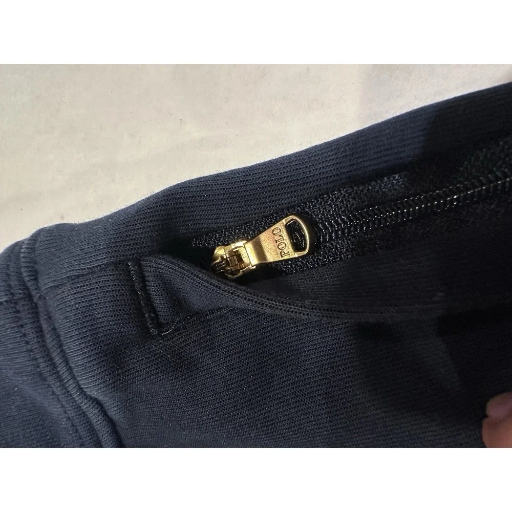 Polo Ralph Lauren Navy Sweatpants Joggers Navy Blue Gold Logo Mens Size Medium